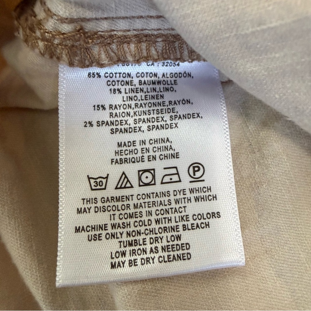 Anthropologie Wanderer Camo Shorts Womens Size 29 Utility Linen Blend Neutral - Picture 3 of 4